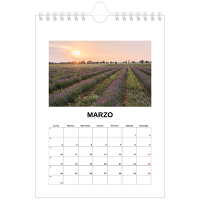 Calendario personalizado A5 — Foto simple [Marzo]