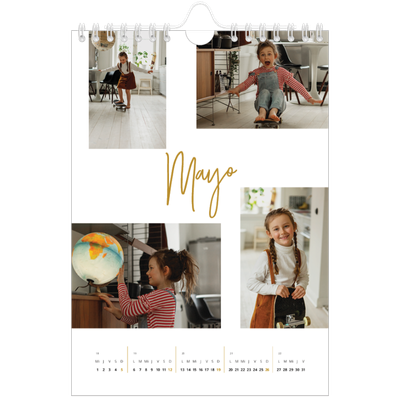 Calendario personalizado A5 — Rotulador dorado [portada]