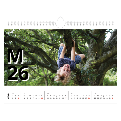 Calendario A4 horizontal — Estilo de letra [portada]