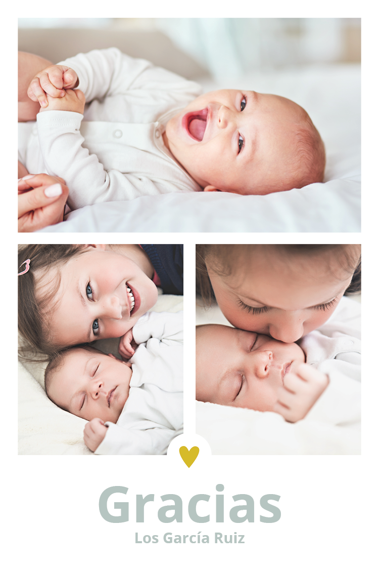 Tarjetas de agradecimiento — Corazón dorado