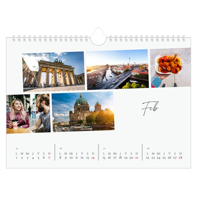 Calendario A4 horizontal — Descanso de la ciudad [Febrero]