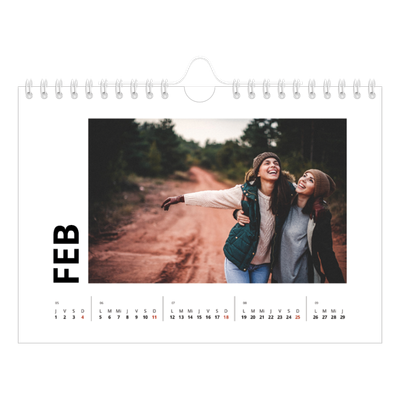 Calendario personalizado A5 — White space [Febrero]