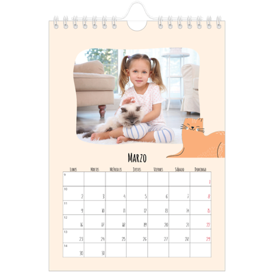 Calendario personalizado A5 — Gatos y garabatos [Marzo]