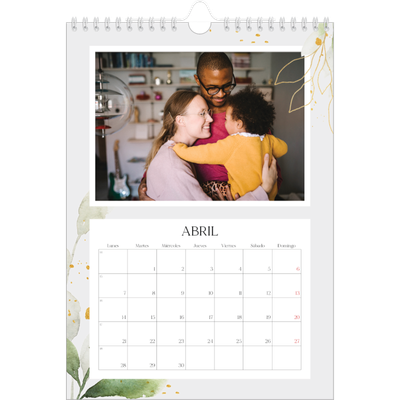 Calendario personalizado A4 — Salpicado floral [Abril]