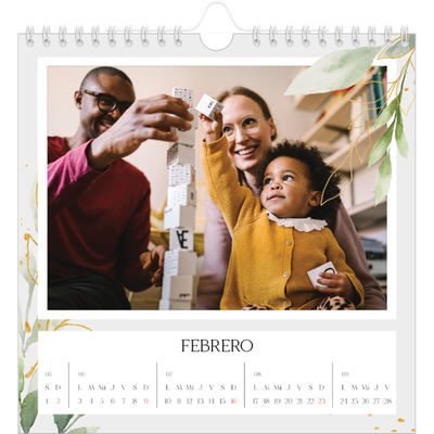 Calendarios Cuadrados — Salpicado floral [Febrero]