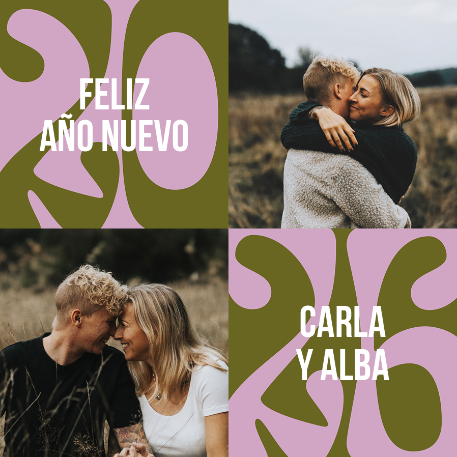 Tarjetas — Rosa y verde oliva