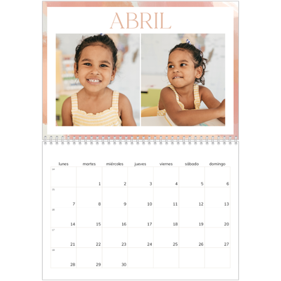 Calendario personalizado doble A4 — Efecto pincel [Abril]