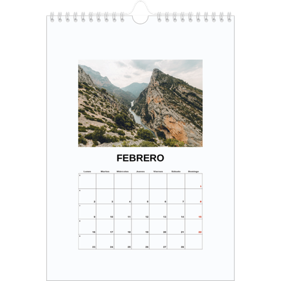 Calendario personalizado A4 — Foto simple [Febrero]