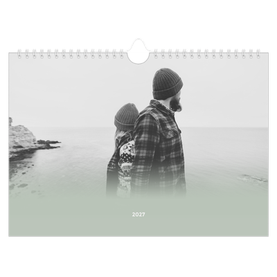 Calendario A4 horizontal — Verde bruma [portada]