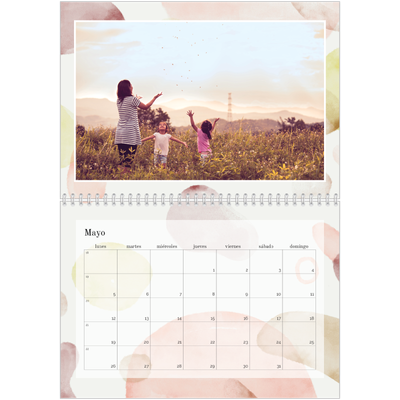 Calendario personalizado doble A4 — Manchas de acuarela [portada]