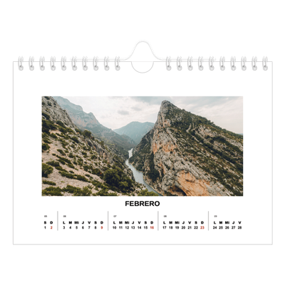 Calendario personalizado A5 — Foto simple [Febrero]