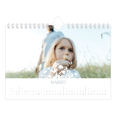 Calendario personalizado A5 — Motivo floral [Marzo]