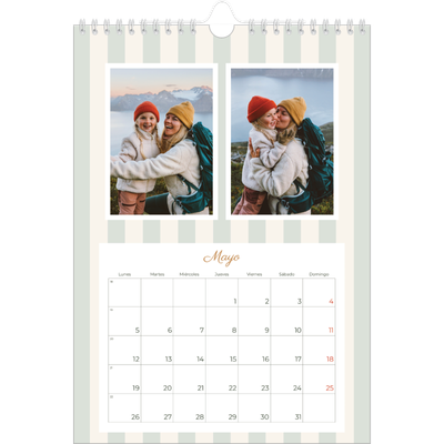 Calendario personalizado A4 — Letras y rayas [portada]