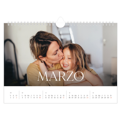 Calendario A4 horizontal — Doce grandes meses [Marzo]