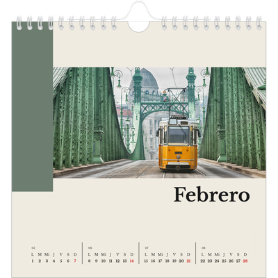 Calendarios Cuadrados — Lugares del mundo [Febrero]