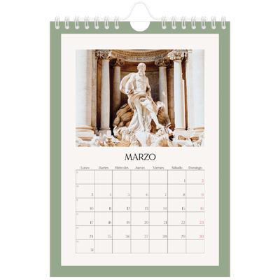Calendario personalizado A5 — Colores clásicos [Marzo]