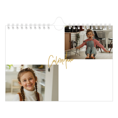 Calendario personalizado A5 — Rotulador dorado [portada]