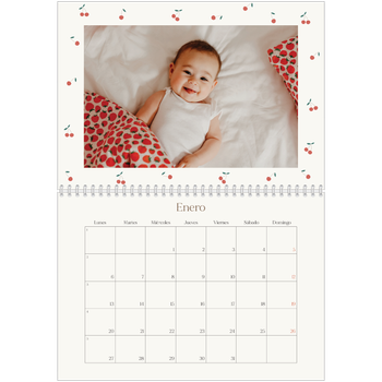 Calendario personalizado A4 doble — Pequeñas cerezas