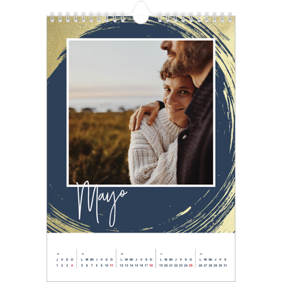 Calendario personalizado A4 — Fondos de pincel dorado [portada]