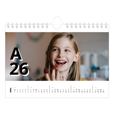 Calendario personalizado A5 — Estilo de letra [Abril]