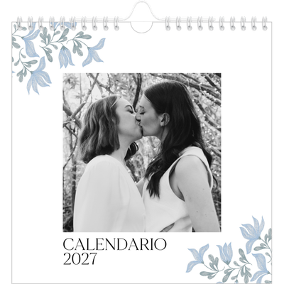Calendarios Cuadrados — Romance en blanco y azul [portada]