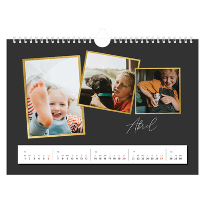 Calendario A4 horizontal — Tantos recuerdos [Abril]