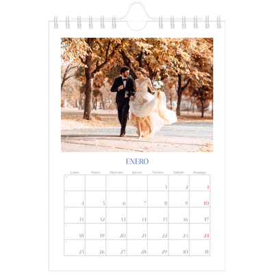 Calendario personalizado A5 — Clásico cobalto [Enero]