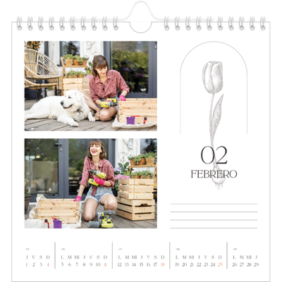 Calendarios Cuadrados — Botánica sencilla [Febrero]