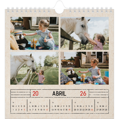Calendarios Cuadrados — Efecto de sello craft [Abril]