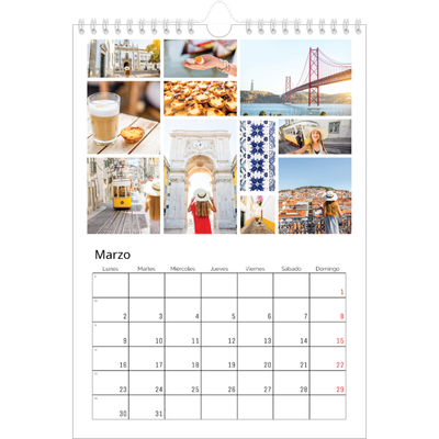 Calendario personalizado A4 — Estructura [Marzo]