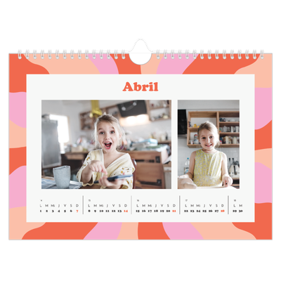 Calendario A4 horizontal — Juego de patrones [Abril]