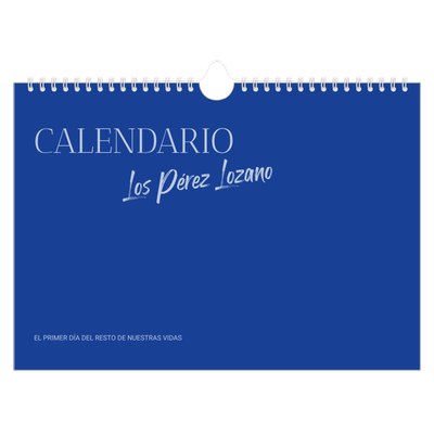 Calendario A4 horizontal — Clásico cobalto [portada]