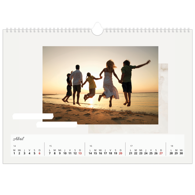 Calendario A3 horizontal — Tonos apagados [Abril]