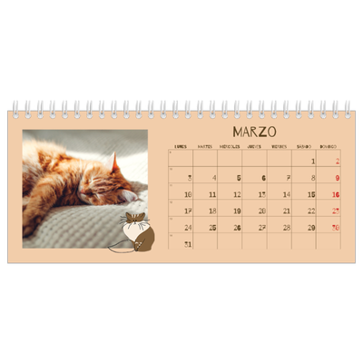 Calendarios de mesa — Gatito juguetón [Marzo]