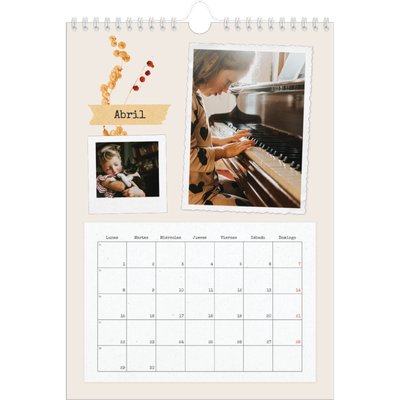Calendario personalizado A4 — Scrapbook vintage [Abril]