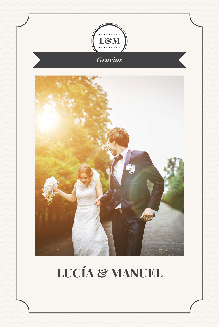 Tarjetas de agradecimiento — Sello de iniciales