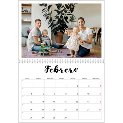 Calendario personalizado doble A4 — Escrito a mano [Febrero]