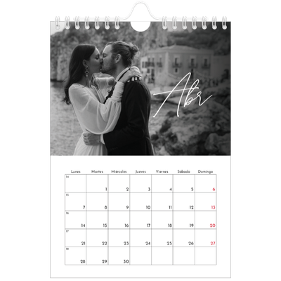 Calendario personalizado A5 — Escritura elegante [Abril]