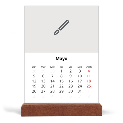 Calendario de mesa con base de madera - vertical  — Diseña tu producto [portada]