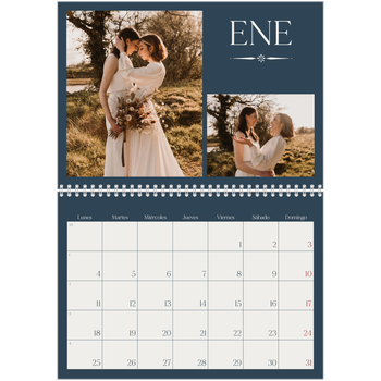 Calendario personalizado A4 doble — Pizarra y caligrafía