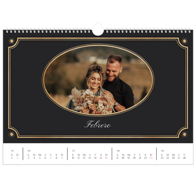 Calendario A3 horizontal — Clásico vintage [Febrero]