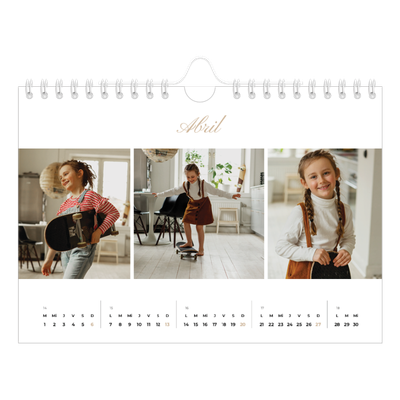 Calendario personalizado A5 — Cajas de tiras de fotos [Abril]