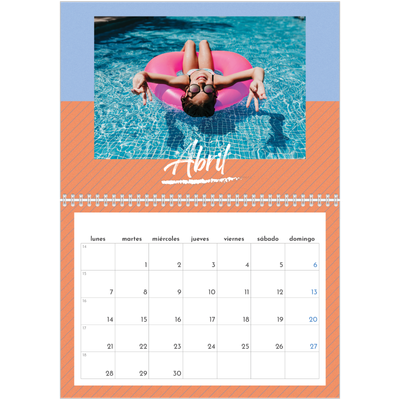 Calendario personalizado doble A4 — Color y patrón [Abril]