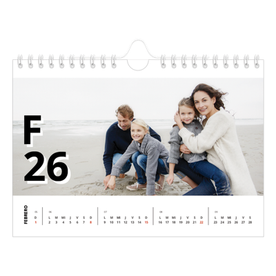 Calendario personalizado A5 — Estilo de letra [Febrero]
