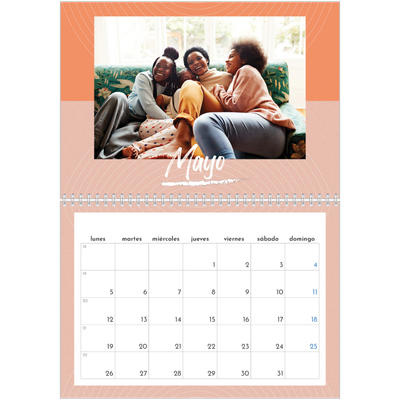 Calendario personalizado doble A4 — Color y patrón [portada]