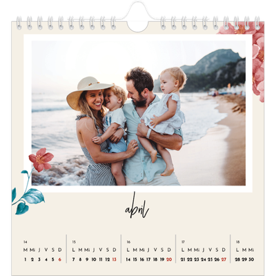 Calendarios Cuadrados — Flores pintadas [Abril]