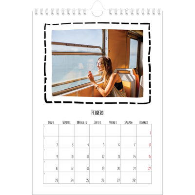 Calendario personalizado A4 — Momentos en retro [Febrero]