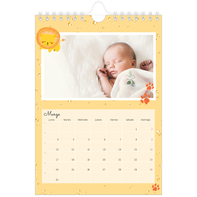 Calendario personalizado A5 — Animalitos [Marzo]