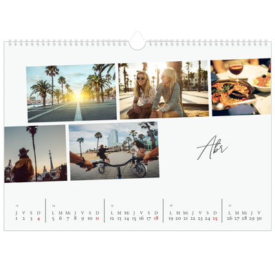 Calendario A3 horizontal — Descanso de la ciudad [Abril]