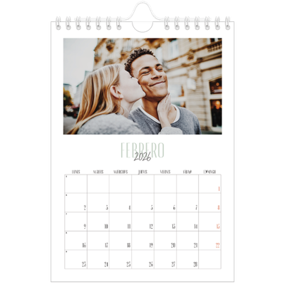 Calendario personalizado A5 — Tipografía mixta [Febrero]